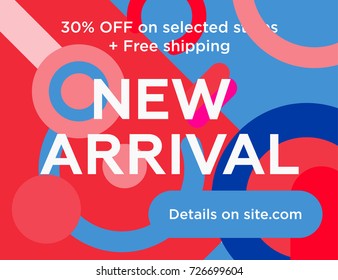 Sale web banners template for special offers advertisement. Trendy colors in a modern material design style. New arrivals and final sale concept for internet stores promo. New arrivals web banners. 