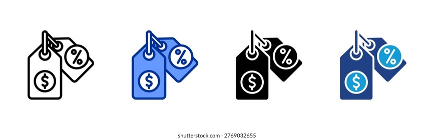 Sale web icon with multiple style collection