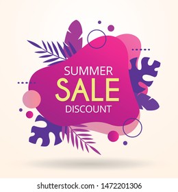 Sale website banner. Summer tag. Sale promotional material vector illustration. Design for social media banner, poster, email, newsletter, ad, leaflet, placard, brochure, flyer, web sticker - Vetorial