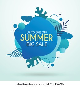 Sale website banner. Summer tag. Sale promotional material vector illustration. Design for social media banner, poster, email, newsletter, ad, leaflet, placard, brochure, flyer, web sticker - Vetorial