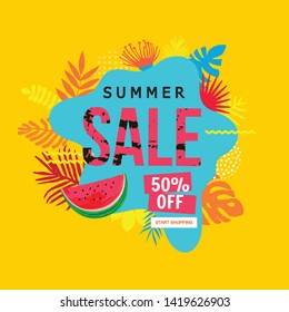 Sale website banner. Sale tag. Sale promotional material vector illustration. Design for social media banner, poster, email, newsletter, ad, leaflet, placard, brochure, flyer, web sticker