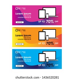 Sale website banner. Sale tag. Sale promotional material vector illustration. Design for social media banner, poster, email, newsletter, ad, leaflet, placard, brochure, flyer, web sticker