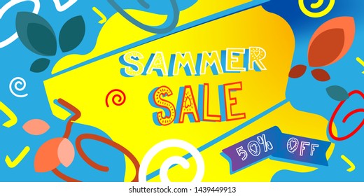 Sale website banner. Sale tag. Sale promotional material vector illustration. Design for social media banner, poster, email, newsletter, ad, leaflet, placard, brochure, flyer, web sticker