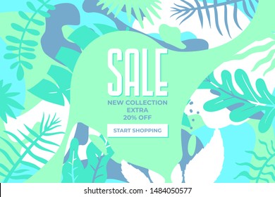 Sale website banner. Sale tag. Sale promotional material vector illustration. Design for social media banner, poster