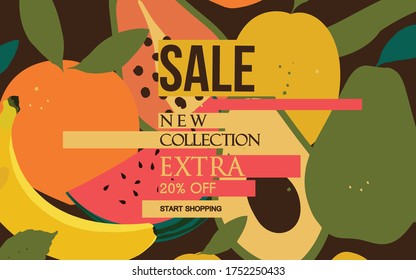 Sale website banner. Sale tag. Sale promotional material vector illustration. Design for ad, social media banner, brochure, email, flyer, leaflet, newsletter, placard, poster, web sticker