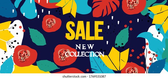 Sale website banner. Sale tag. Sale promotional material vector illustration. Design for ad, social media banner, brochure, email, flyer, leaflet, newsletter, placard, poster, web sticker