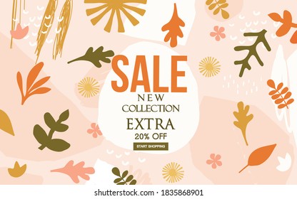 Sale website banner. Sale tag. Sale promotional material vector illustration. Design for ad, social media banner, brochure, email, flyer, leaflet, newsletter, placard, poster, web sticker