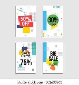 Sale website banners design set. Social media banners, posters, email and newsletter designs, ads, leaflets, placards, brochures, flyers, web stickers, promotional material vector illustration design