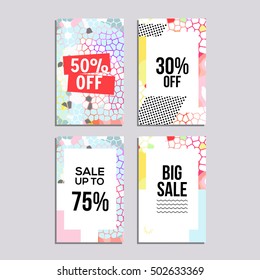 Sale website banners design set. Social media banners, posters, email and newsletter designs, ads, leaflets, placards, brochures, flyers, web stickers, promotional material vector illustration design