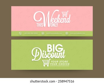 Encabezado de sitio web de venta o juego de banners con gran oferta de descuento.