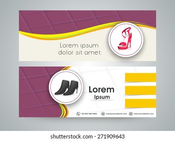 Sale website header or banner of woman's sandal.