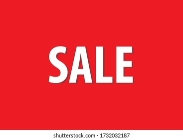 Venta de espacio de copia de diseño de vectores de texto blanco, fondo en blanco y rojo.Descuento especial para el cliente en verano o en ocasiones especiales.