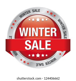 sale winter discount red button isolated background