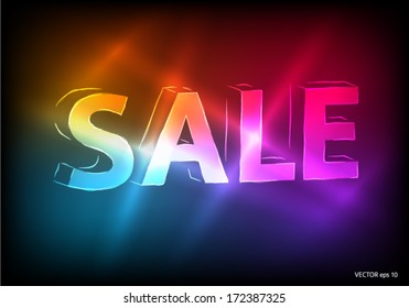 Sale word 3d design background. vector illustration of big sale poster with different element / design element for sale banner,  sale icon,  sale tag