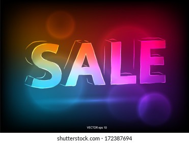 Sale word 3d design background. vector illustration of big sale poster with different element / design element for sale banner,  sale icon,  sale tag