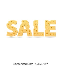 Sale word of cheese. Vector word template