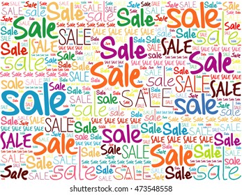 SALE word cloud collage background, business concept
