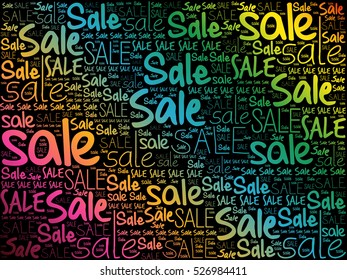 SALE word cloud collage background, business concept