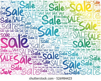 SALE word cloud collage background, business concept