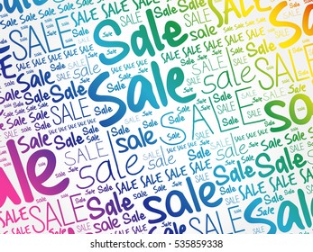 SALE word cloud collage background, business concept