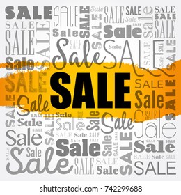 SALE word cloud collage background, business concept