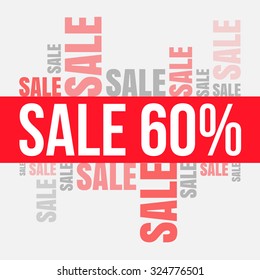 Sale word cloud, discount banner