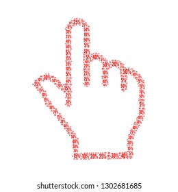 Sale word cloud in hand shape, vector file for EPS10