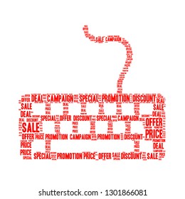 Sale word cloud in keyboard dialog shape, vector file for EPS10