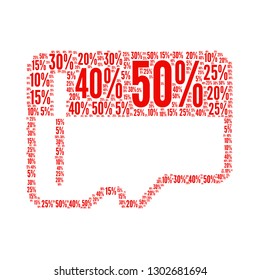 Sale word cloud in memory card shape, vector file for EPS10