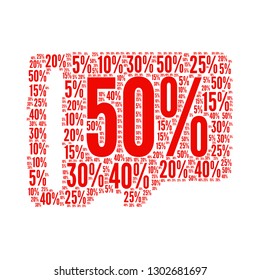 Sale word cloud in memory card shape, vector file for EPS10