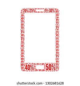 Sale word cloud in mobile phone shape, vector file for EPS10
