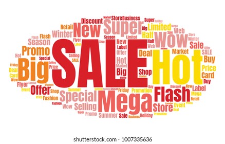 Sale word cloud. Vector illustration for advertising offer