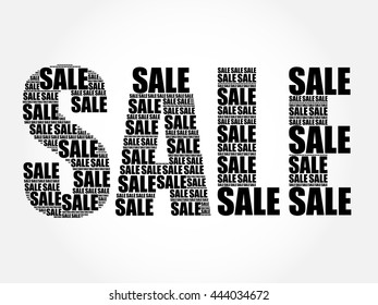SALE Word, collage word cloud, business concept background