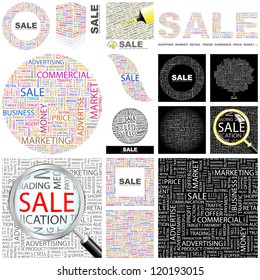 SALE. Word collage. GREAT COLLECTION.