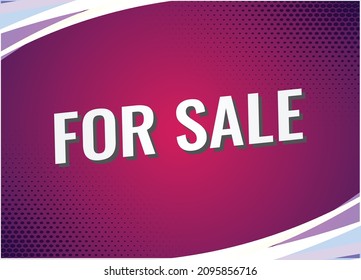 for sale word concept vector illustration with purple 3d style for social media landing page, template, ui, web, mobile app, poster, banner, flyer, background, gift card, coupon, label, wallpaper