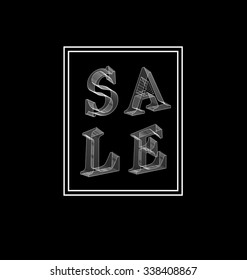 Sale Word in a frame. Sale banners design. Vector Illustration