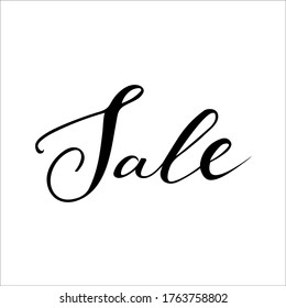 Sale word hand lettering vector isolated on white background