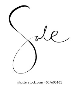 Sale word.  Modern calligraphic style. Hand lettering and custom typography for your designs: t-shirts, bags, for posters, invitations, cards, etc.