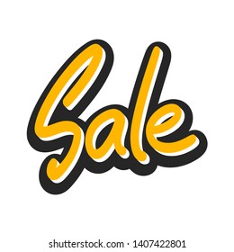 Sale word. Modern hand drawn lettering. Ready text for use in web, banners and poster design.