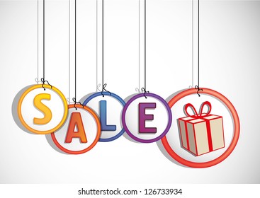 Sale word on the white background