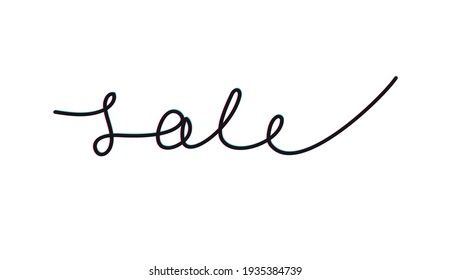 sale word one line stock vector illustration