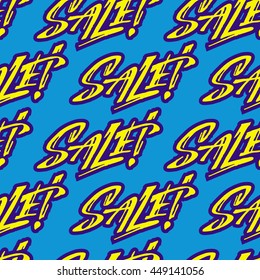 "Sale" word seamless pattern. Original custom hand lettering. Design element for advertisements, flyer, web, prints. Vector clip art.