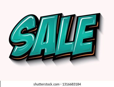  sale word slogan with green gradient design for banner, flyer, invitation, poster, web site or greeting card. Paper cut style, vector illustration -