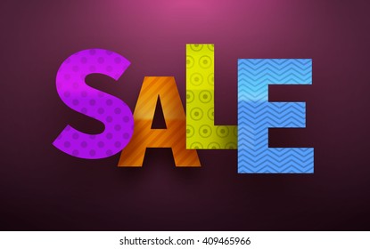 sale word vector background