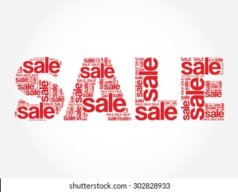 SALE Word, vector words cloud, business concept