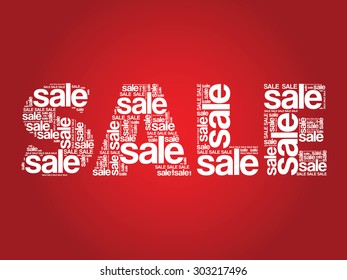 SALE Word, vector words cloud, business concept