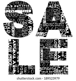 Sale word written with promotional advertising