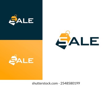 Sale wordmark logo. Combination of the word sale with the price tag