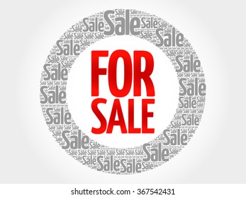 FOR SALE words cloud, business concept background