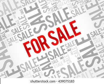 FOR SALE words cloud, business concept background